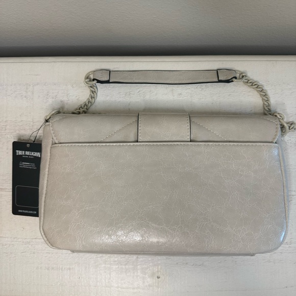NWT TRUE RELIGION Light Gray Shoulder Bag Chain Strap Crossbody Purse - Picture 7 of 9